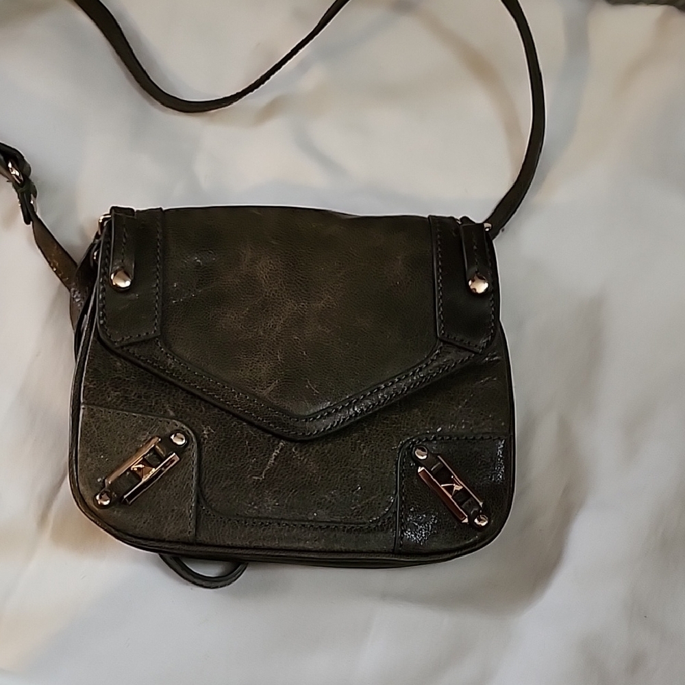 Rebecca Minkoff Dark Olive Green Crossbody with Silver Hardware